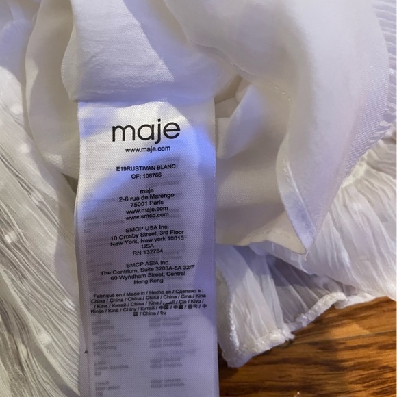 Maje White Ruffle Dress Size 2/Medium - Picture 8 of 9